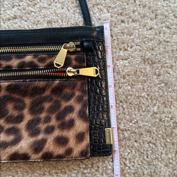 Brahmin leopard black croc gold crossbody bag calf hair leather handbag bag - Picture 8 of 8